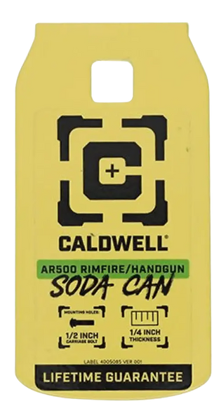Caldwell 4002314   Rimfire/Handgun Yellow AR500 Steel Soda Can 1/4" Thick