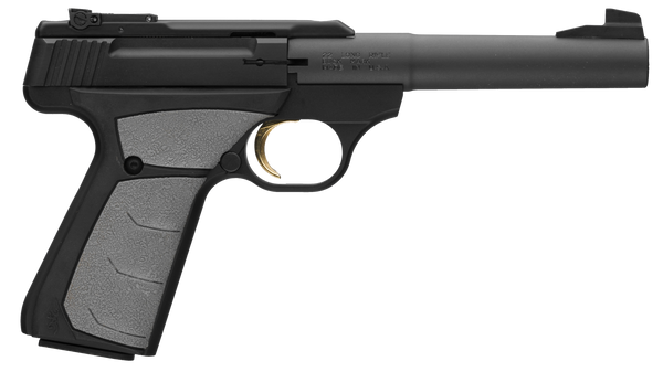 Browning 051498490 Buck Mark Camper 22 LR 10+1 5.50" Tapered Bull Barrel, Matte Black Serrated Steel Slide & Aluminum Frame, Gray Ultragrip FX Grip