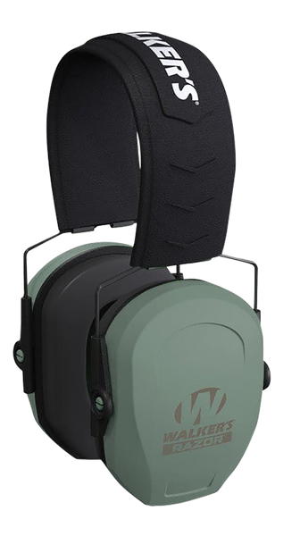 Walker's GWPRSMPASSGN Razor Slim Passive Muff 27 dB Over the Head Sage Green/Black Polymer