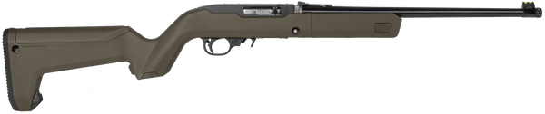 Ruger 31101 10/22 Takedown 22 LR 10+1 16.40" Threaded Barrel, Satin Blued Alloy Steel, Exclusive Magpul X-22 Backpacker OD Green Stock, Cross-Bolt Manual Safety, Includes 4 BX-1 Mags