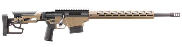 Ruger 18104 Precision  308 Win 10+1 20" Black Threaded Barrel, Smoked Bronze Cerakote Picatinny Rail Steel Receiver, M-LOK Handguard, Adj Folding Black Stock, Magpul K2-XL Grip