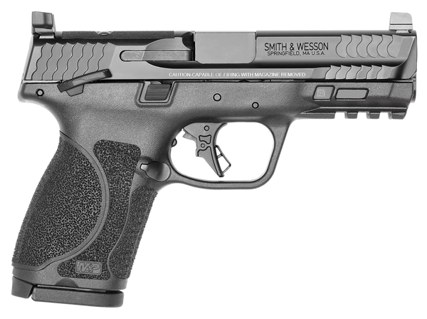 Smith & Wesson 13568 M&P M2.0  Compact 9mm Luger 15+1, 4" Black Armornite 4" Stainless Steel Barrel & Optic Ready/Serrated Slide, Matte Black Polymer Frame w/Picatinny Rail