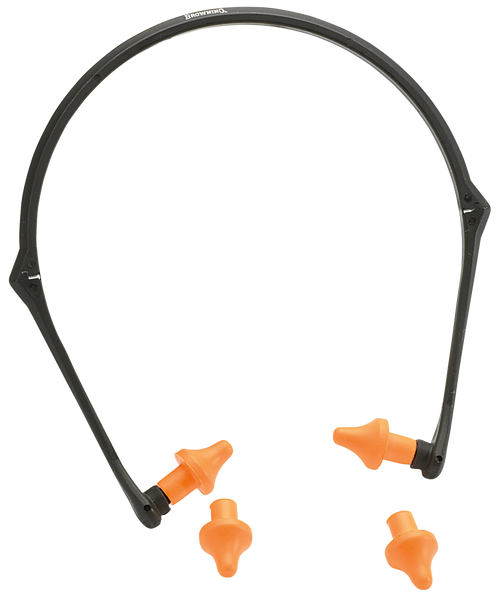 Browning 12686 Banded Earplugs  Plastic 22 dB Folding Black/Orange