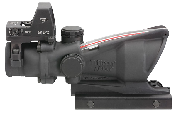 Trijicon 100550 ACOG Combo Matte Black 4x32mm Illuminated Red Crosshair .223 BDC Reticle