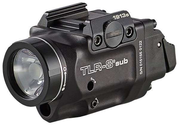 Streamlight 69418 TLR-8 Sub Gun Light with Red Laser  Black Anodized 500 Lumens White LED 1913 Short Railed Pistol