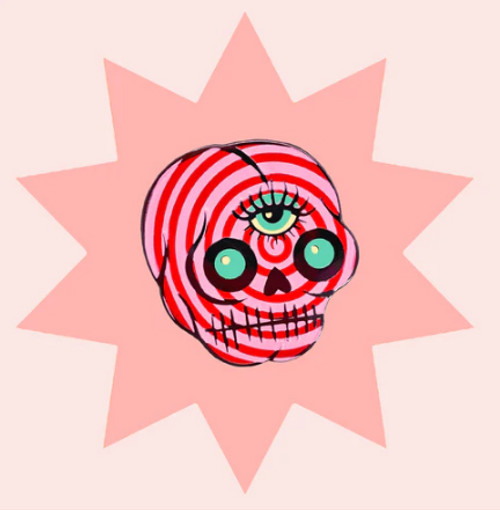 HYPNO SKULL ENAMEL PIN - GINGER TAYLOR