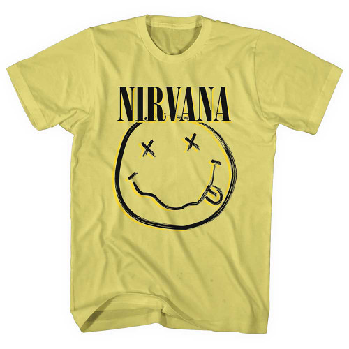NIRVANA - Yellow Inverse Smiley T-SHIRT