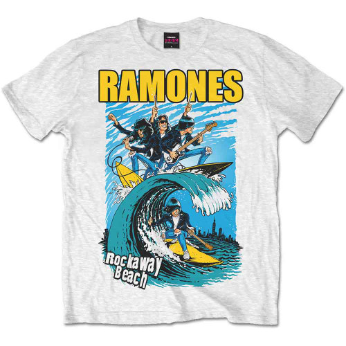 RAMONES - Rockaway Beach White T-SHIRT