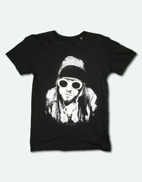 KURT COBAIN - Black and White Face T-SHIRT