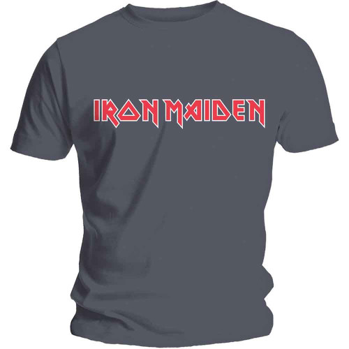 IRON MAIDEN - Charcoal Logo T-SHIRT