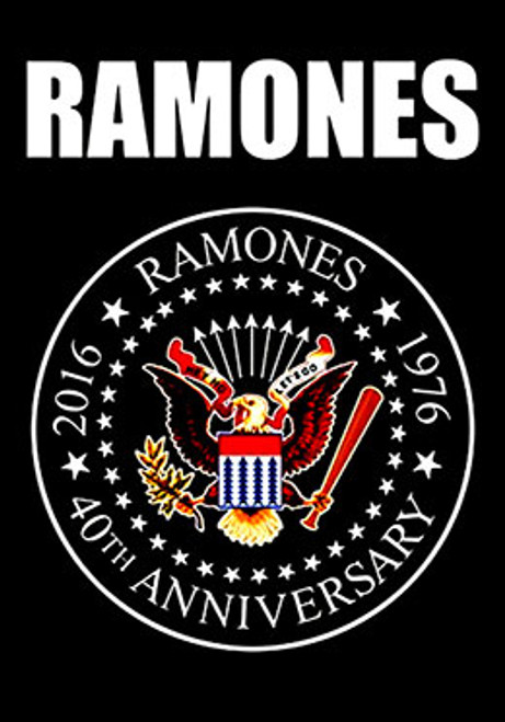 RAMONES - 40th Annniversary Seal FLAG FABRIC POSTER