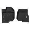 Top image of the 2015 - 2025 front BaseLayer Ford F-150 Custom Fit Floor Mats with Gray Logo.