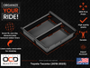 Vehicle OCD Organizers by BaseLayer Toyota Tacoma - Center Console Tray 2016-2023 Dimensions Infographic