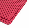 Edge view of the BaseLayer Crimson Red Cut-to-Fit 4-Piece Floor Mat Set.