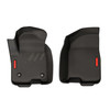 The BaseLayer custom-fit front row floor liners for the 2020+ Chevy Silverado HD Crew Cab with red logos