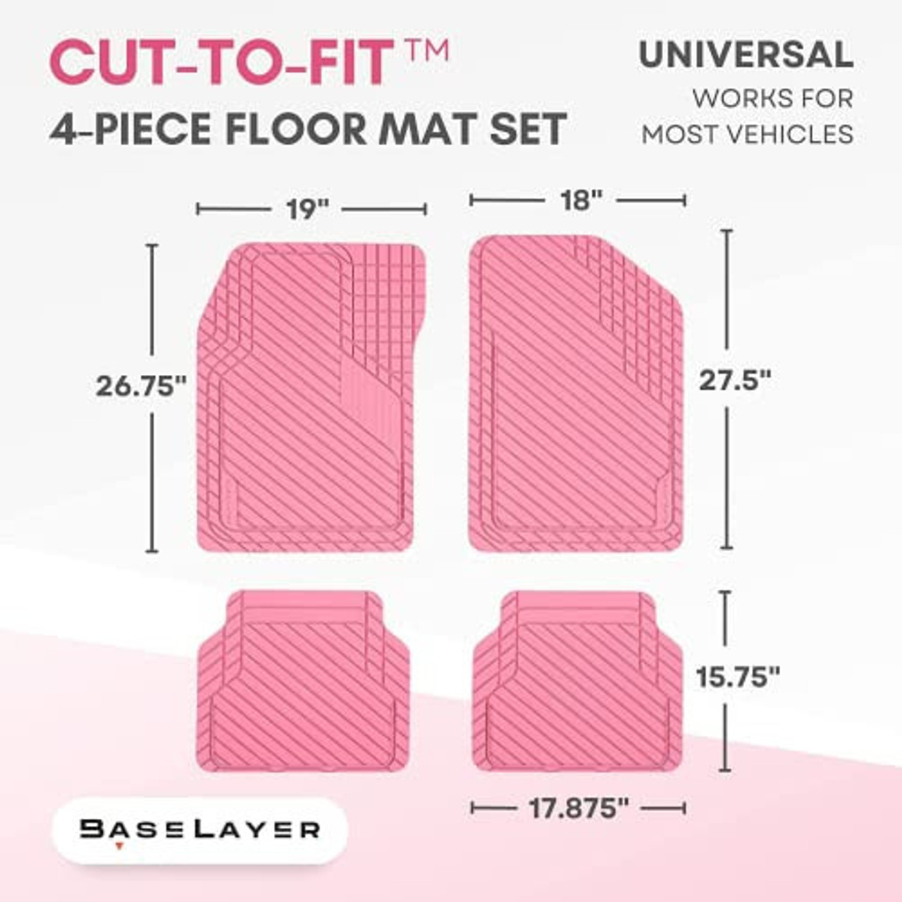 CUTTOFIT™ 5PIECE FLOOR MAT SET including Cargo Mat SPECIAL PINK