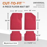 Cut-to-Fit 4-Piece Floor Mat Set Dimensions