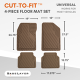 Cut-to-Fit 4-Piece Floor Mat Set Dimensions