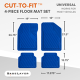 Cut-to-Fit 4-Piece Floor Mat Set Dimensions