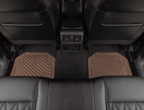 Chocolate Brown Cut-to-Fit 4-Piece Floor Mat Set Rear Row Installed