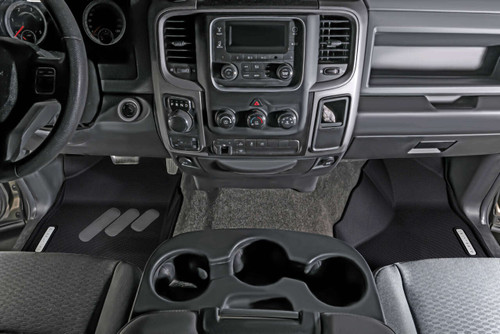 BaseLayer RAM 1500 Front Custom-Fit Liners with Gray Logo Installed