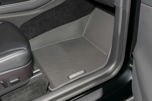 Tesla Model Y Custom-Fit Passenger Side Floor Liner by BaseLayer with Gray Logo