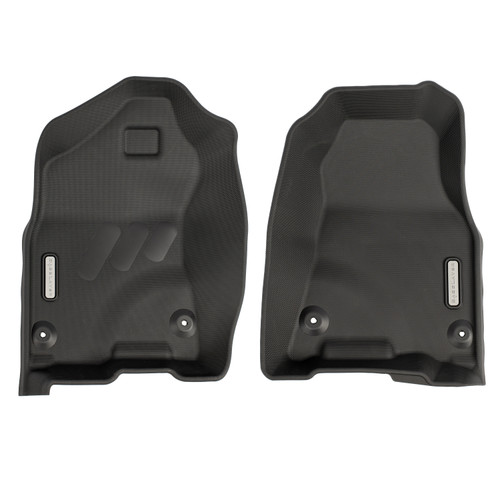 BaseLayer Custom-Fit Floor Liners for the RAM 1500 2019+ Two Piece Front Row Set with gray logo