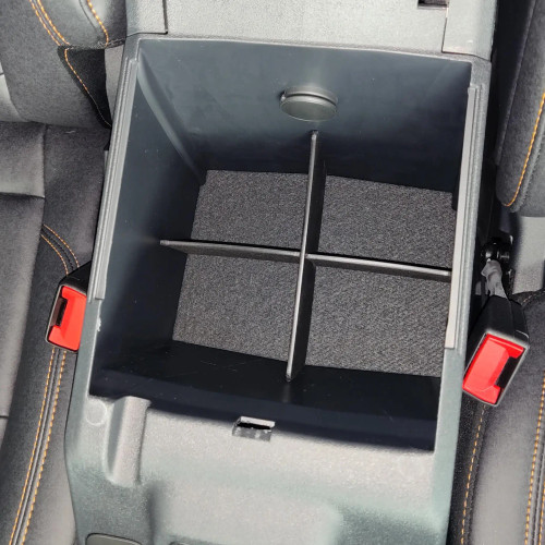 Vehicle OCD by BaseLayer Ford Bronco 2021 - 2024 Center Console Organizer installed.
