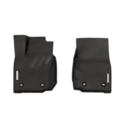 BaseLayer Custom-Fit Front Row Floor Liners for the 2025 Toyota Tacoma with gray logos