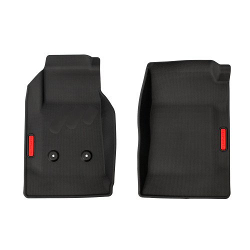 BaseLayer Floor Liners - Front Row for the Chevrolet Colorado / GMC Canyon 2015-2022 with Red logo