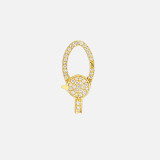 Elegant lobster claw clasp with channel-set white diamonds.