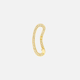 Crafted in buttery 14k yellow gold, this bean-shaped diamond lock pendant features a front-facing 0.2 CTW diamond encrusted design.