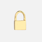 This gold padlock charm features soft rounded edges and is crafted from 14k yellow gold.