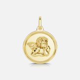 Our Guardian Angel Pendant is cast in 14k yellow gold with a satin finish to create a sentimental and stylish statement.