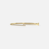 Gold Diamond Bangle Bracelet - Elevate your style with this sleek 14k gold bangle adorned with dazzling 1ct white diamonds.