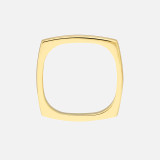 Top View of Gold Square Ring. Showcasing its squared silhouette with soft, rounded edges.