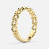 Our Gold Cuban Ring with 4mm-wide statement of individuality, seen from the bottom.