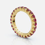 Ruby Eternity Ring - Side View: Elegant profile showcasing the rubies along the band.