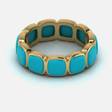 Exquisite 14K Gold Elegance Turquoise Stone Bracelet - Explore its Intricate Details from Every Angle