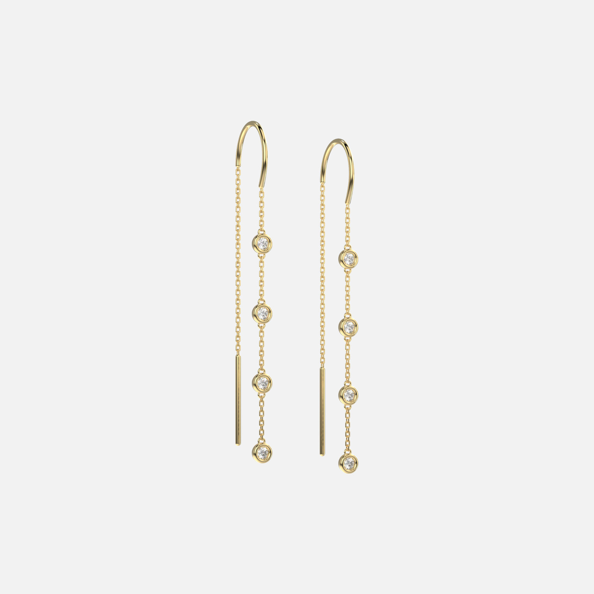 14k Solid Gold Heart Threaders | Threader Earrings for Women in 14k Gold –  Gelin Diamond