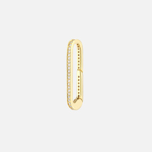 Shiny 14k yellow gold diamond paperclip push lock charm for an elegant touch.