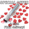 Valentines Pack - 4 Heart Confetti Cannons