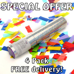 Party Pack - 4 Multicolour Confetti Cannons