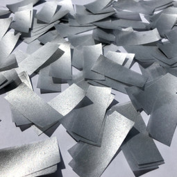 Biodegradable matt silver tissue confetti rectangles