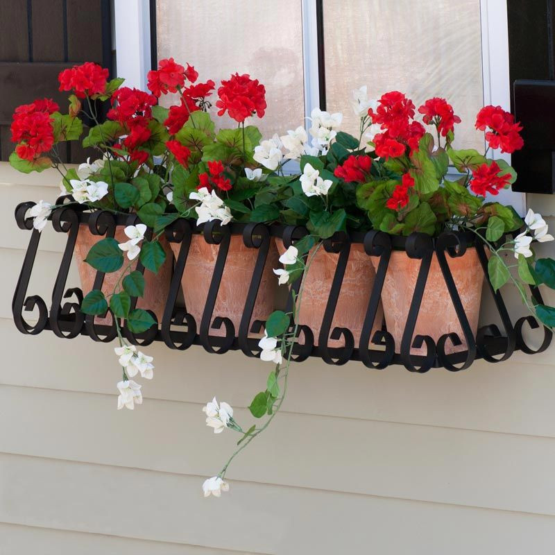 European Window Box | Shop Wrought-Iron Window Boxes | Windowbox.com |  Mediterranean-Inspired "S" Scrollwork Window Box