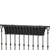 Venetian Railing planter with black galvanized liner on metal fence