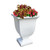 Julian Urn Planter- 2 Sizes, white decorative urn planter with flowering plants