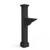Mercer Mailbox Post, sturdy black metal mailbox post with decorative fluted design and a built-in mailbox