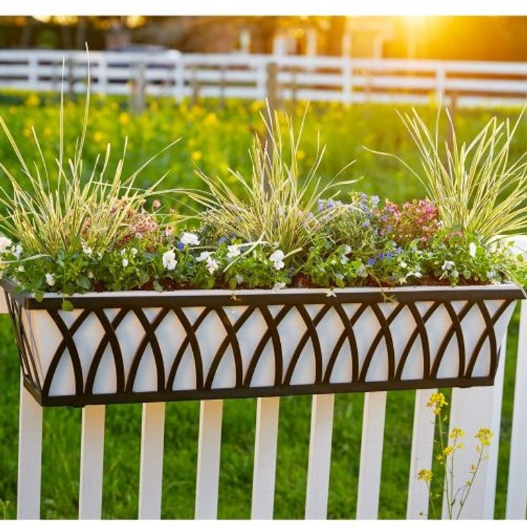 Arch Tapered Railing Planter on a rail