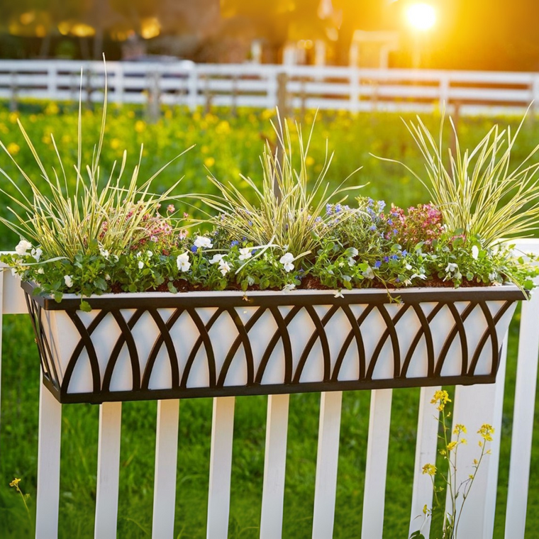 Arch Tapered Railing Planter on a rail